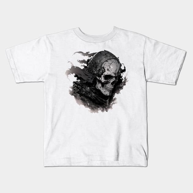 Skull Knight Kids T-Shirt by Karambola